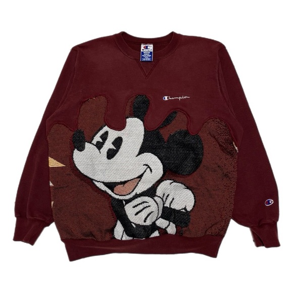 Handmade Disney Mickey Mouse Tapestry Blanket Crewneck